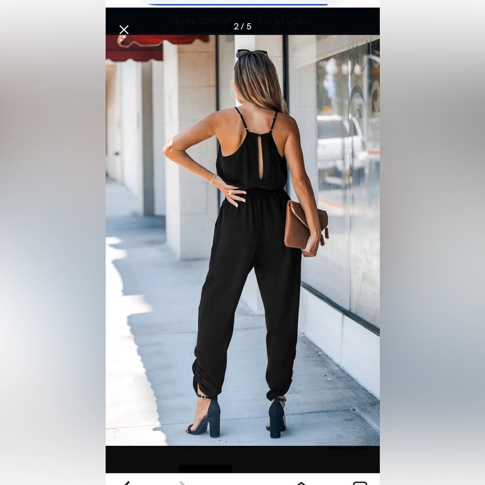#7 Large Cupshe Elegant Black Sleeveless Jumpsuit - Picture 2 of 8